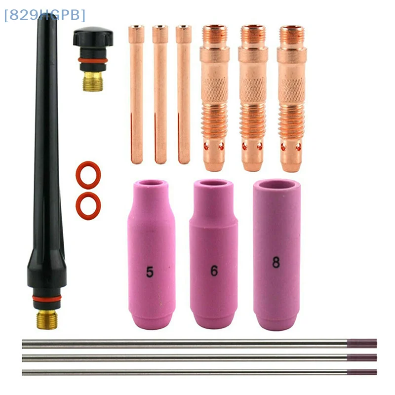 

16PCS TIG Welding Torch Consumables Accessories Kit Alumina Nozzle Cups Collets Bodies Fit SR WP17 WP18 WP26