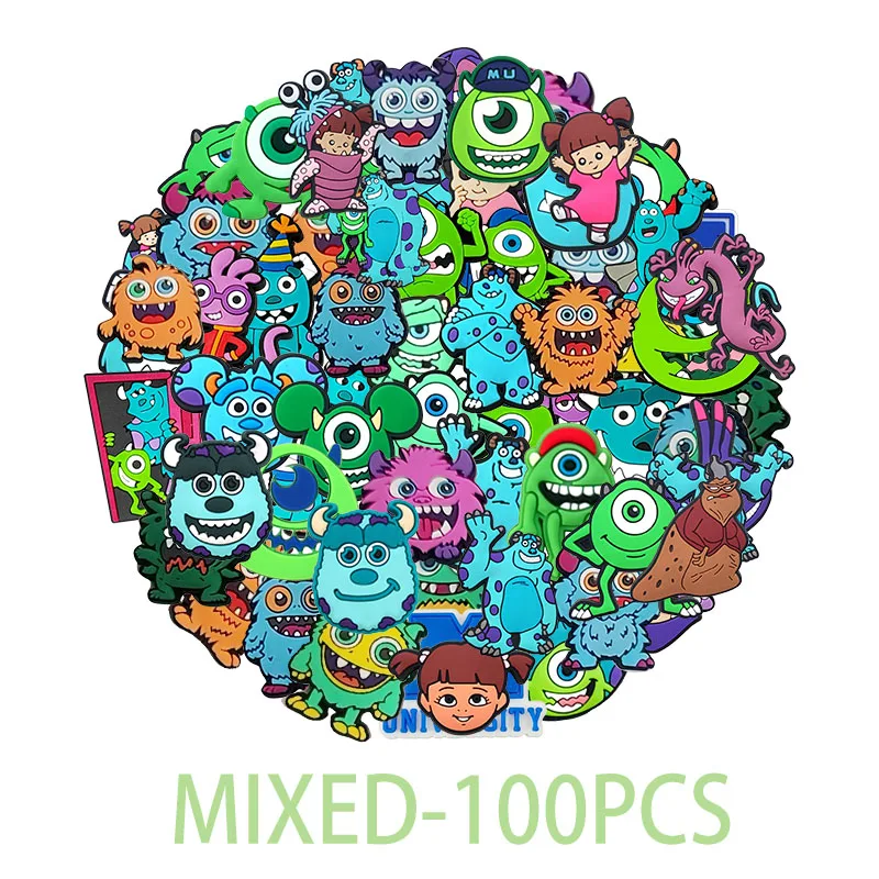 9-100PCS New Cartoon Monster Paradise Shoe Charms PVC Decorations Iconic Quartet Silhouette Detachable Waterproof For Party Gift