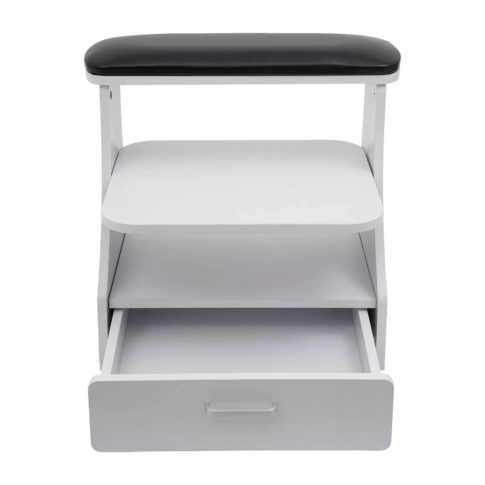Carrello per pedicure e manicure da salone largo nero |   Carrello per estetista, pelle MDF/PVC, capacità 50 kg
