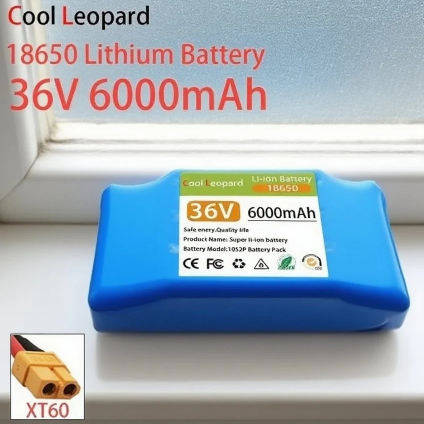 

2026 Latest Upgraded 36V 6000mAh 10s2p Lithium Rechargeable Battery,True for Electric Self-balancing Scooter HoverBoard Unicycle