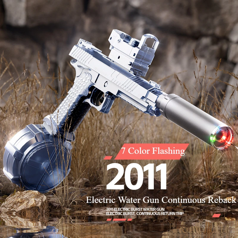 Pistolet à eau électrique rebond de liaison à grande vitesse avec capteur de flamme simulé jeu d'eau, jeux d'eau, jouets de jeux de plage