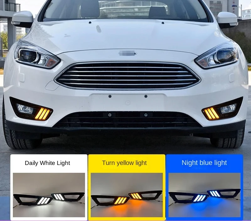 

For Ford Focus 2015-2018 Car Accessories modified LED daytime running lights streamer turn signal Light Fog lamp assembly