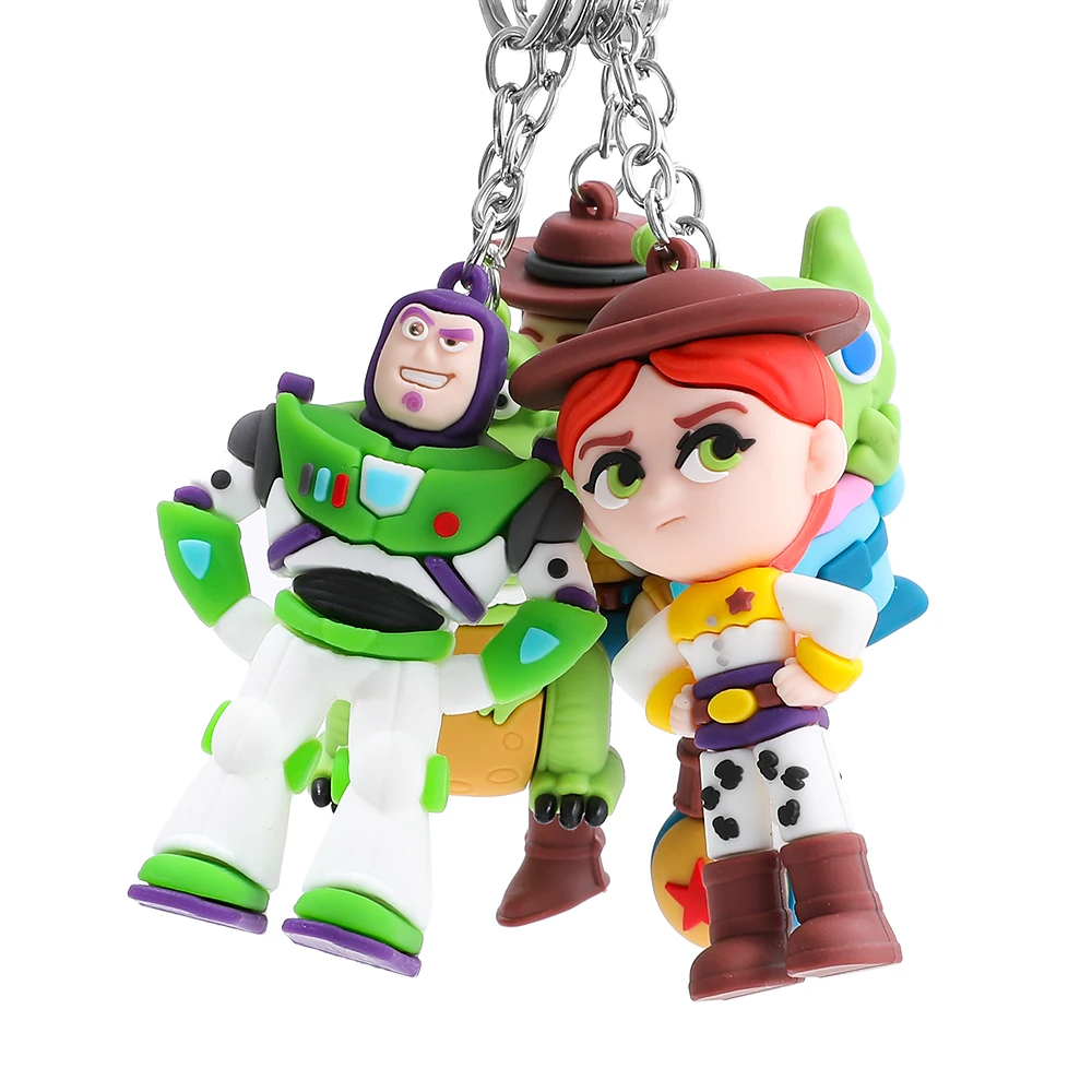 5 قطعة ديزني أنيمي قصة لعبة الطنانة الخفيفة جيسي وودي الغريبة لوسو البلاستيكية نموذج حقيبة سلسلة مفاتيح قلادة لطيف الحلي الاطفال عيد ميلاد
