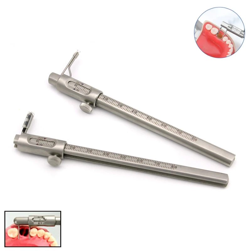 1pcs Dental Orthodontic Sliding Caliper 0-80mm Implant Measuring Gauge Scale Round Dentistry Dental Material Supplies