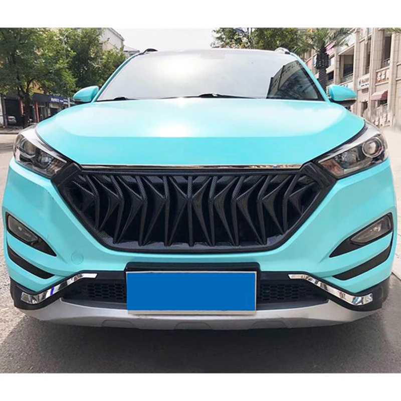 For NEW Front Bumper Grille Hyundai Tucson Improved Diamond Grill ABS Mesh Mask Decorative Cover Refit Accessories 2015-2018