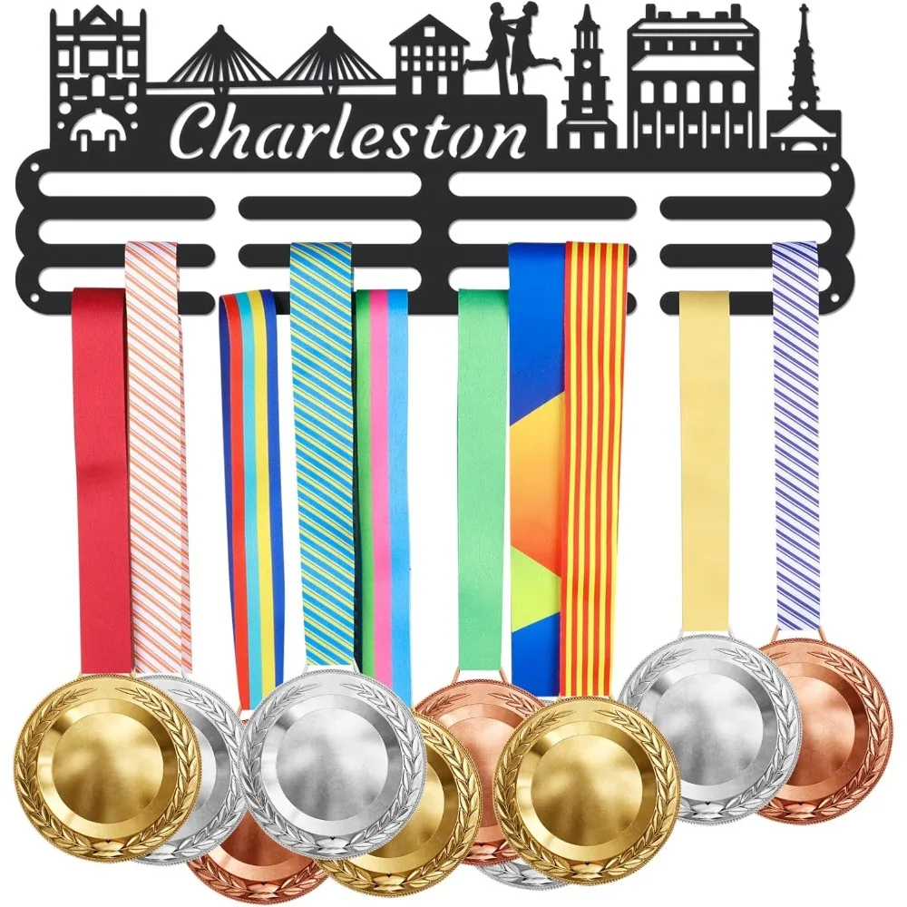 

Медали Charleston, металлический замок, медали для танцевальной вечеринки, демонстрационная рамка, черный металлический медаль с крючком на более 60 медалей для соревнований