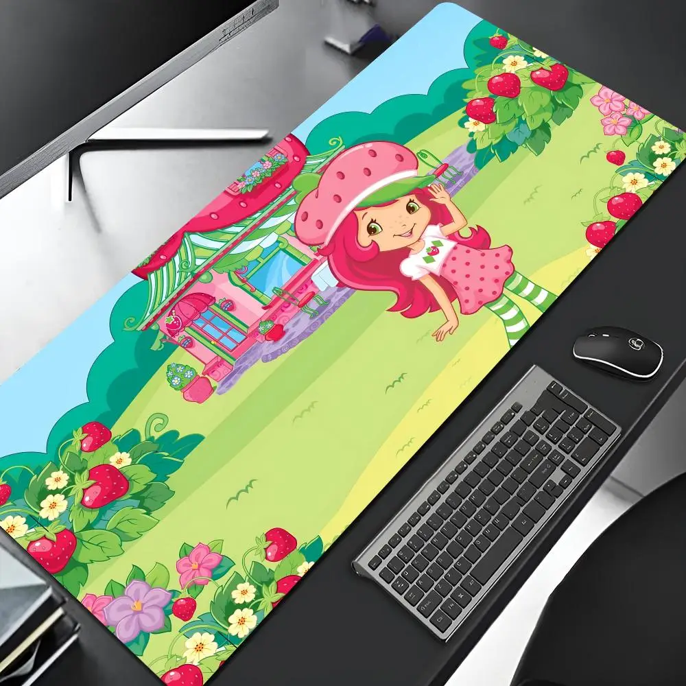 S-StrawberryS S-ShortcakeS Mouse Pad Gaming xxl Locking Edge Big Computer Gamer Large Rubber Art Mousepad Laptop Desk Mat