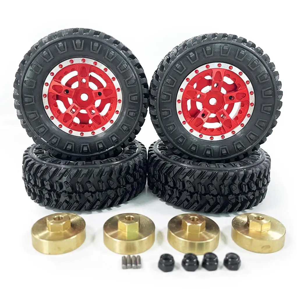 

RCGOFOLLOW Plastic Wheel Rims Tyre RC Upgrade Part Rc Wheel Rims Tyre For 1 24 Axial SCX24 RC Car Part RC Car Accessories Red