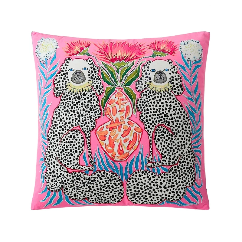 1pc White Monkey Cushion Cover Animal Print Soft Polyester Cute Chinese Style for Sofa Bedroom Living Room Home Decoration - view 5