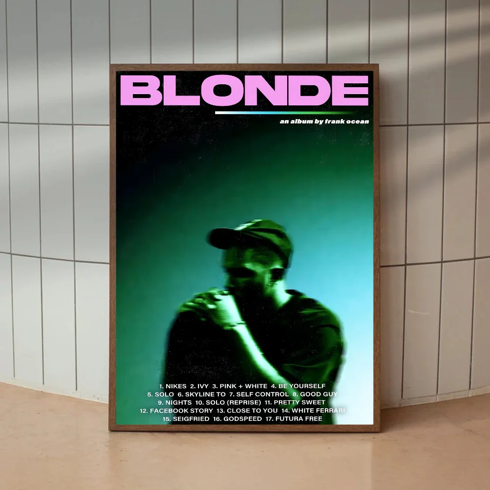 A-Frank_Ocean Blond- Poster Movie Sticky Posters Retro Kraft Paper Sticker DIY Room Bar Cafe Aesthetic Art Wall Painting