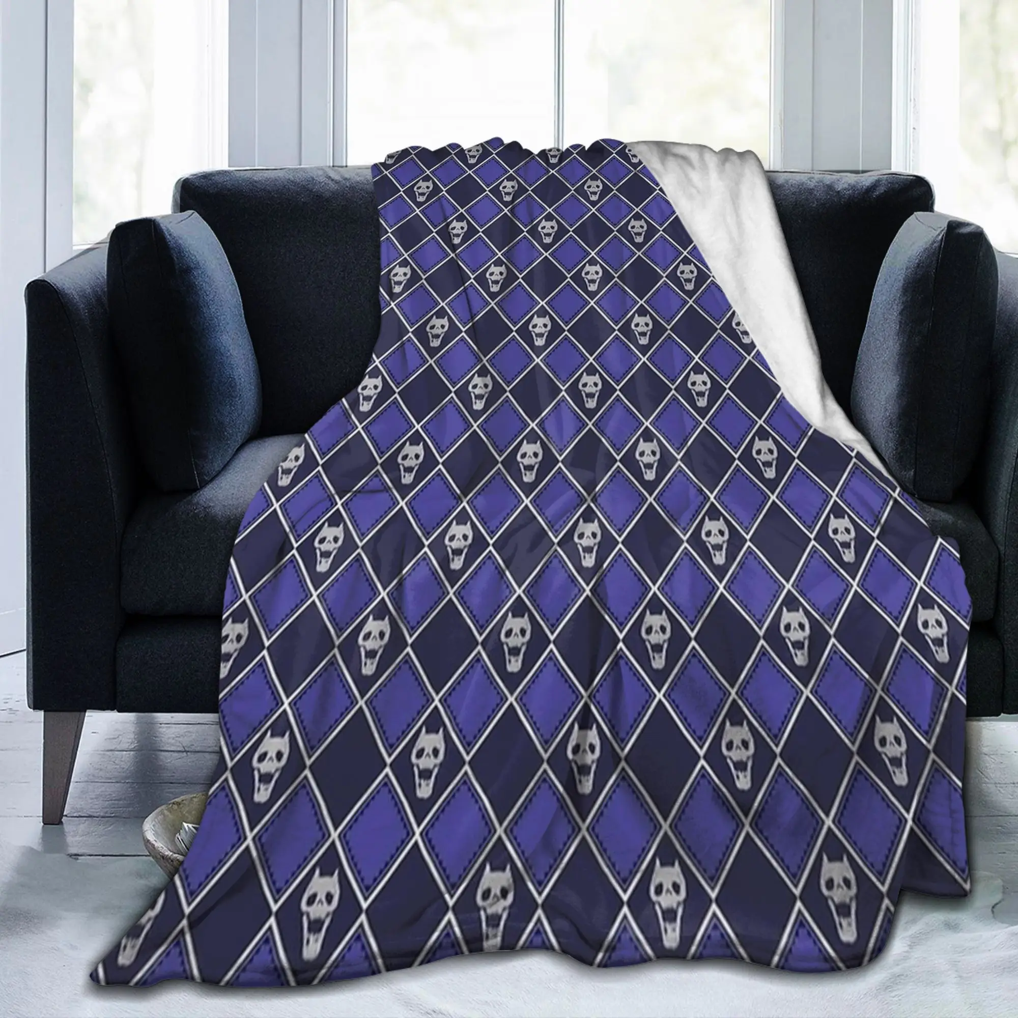 JOJOs Bizarre Adventure Blankets Flannel  Japanese Anime Warm Throw Blanket for Bedroom Sofa Bedroom Quilt