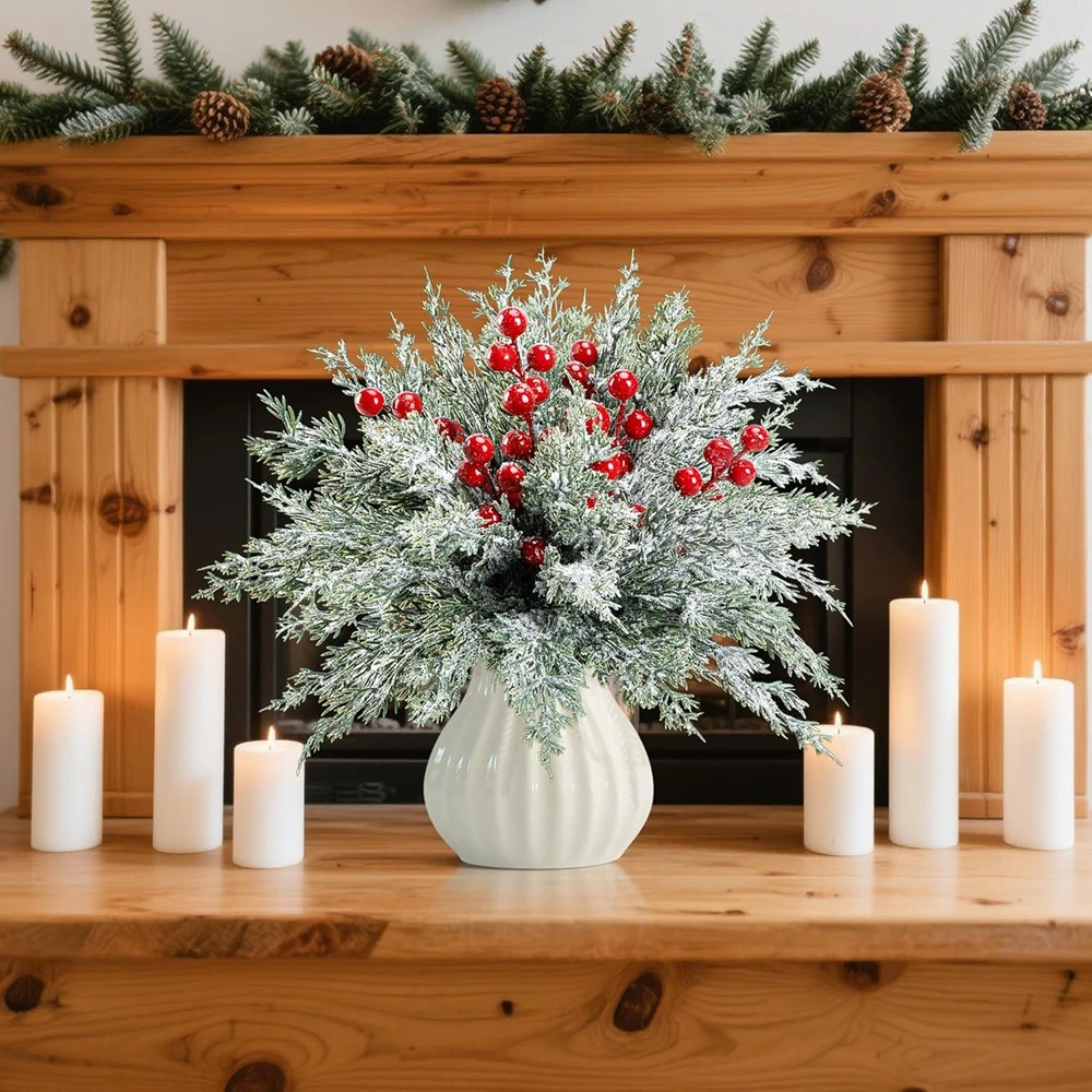 20/40pc Künstliche Pflanzen Zypresse Blätter Weihnachten Baum Hause Zimmer Tisch Dekoration Outdoor Hof Garten Hochzeit Blume Diy geschenk – Detail 3