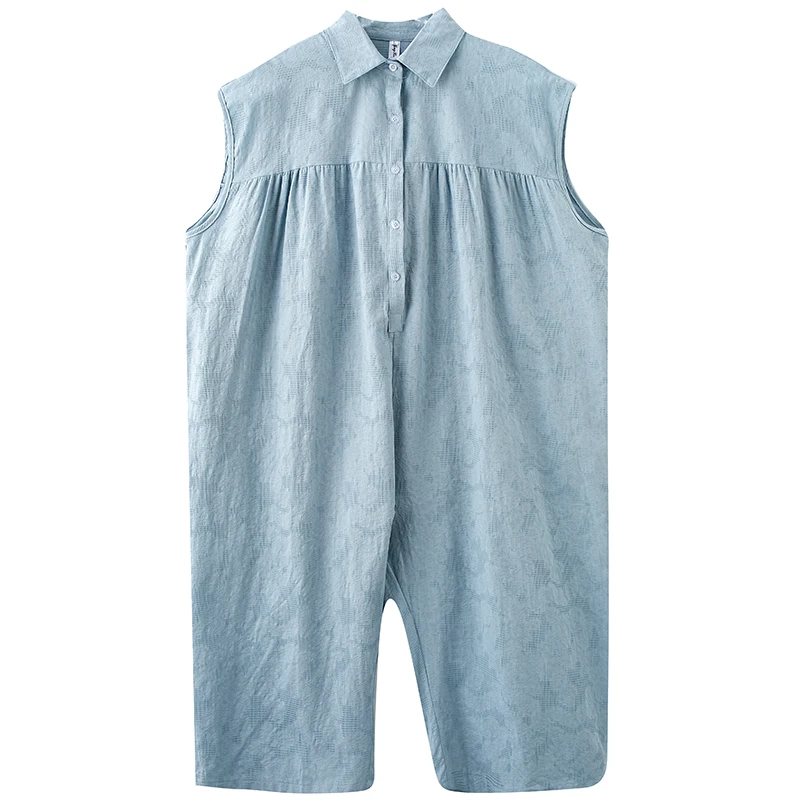 

Faionable Summer One-Piece Pants for Women Printed Large Size Slimming Casual Seven-Quarter Wide Leg Dr Pants