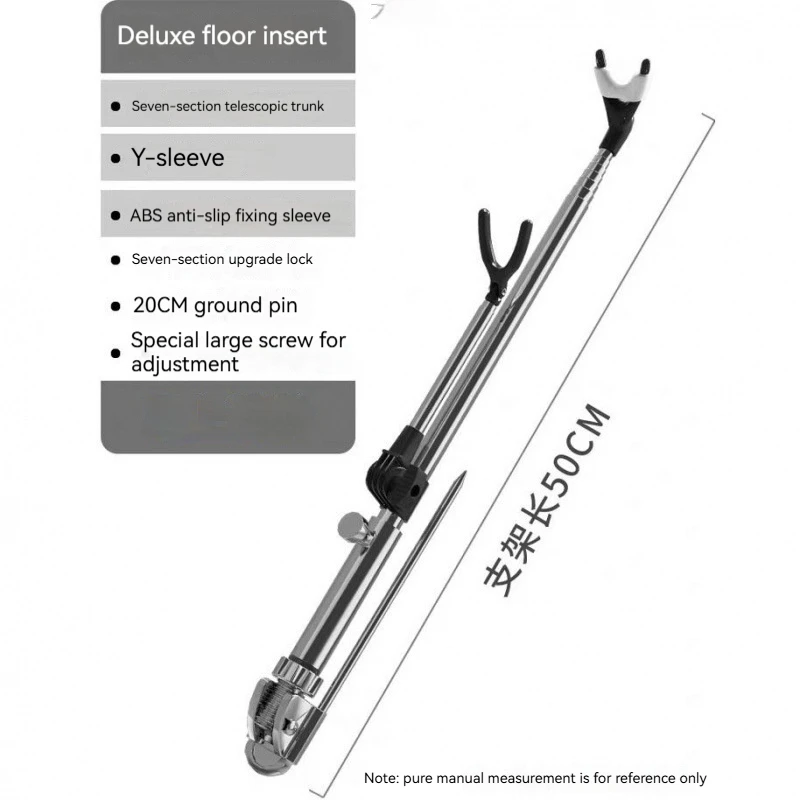 

Stainless Steel Multifunctional Fishing Rod Holder with Ground Plug Adjustable Portable Racking Rod Fishing Accessories