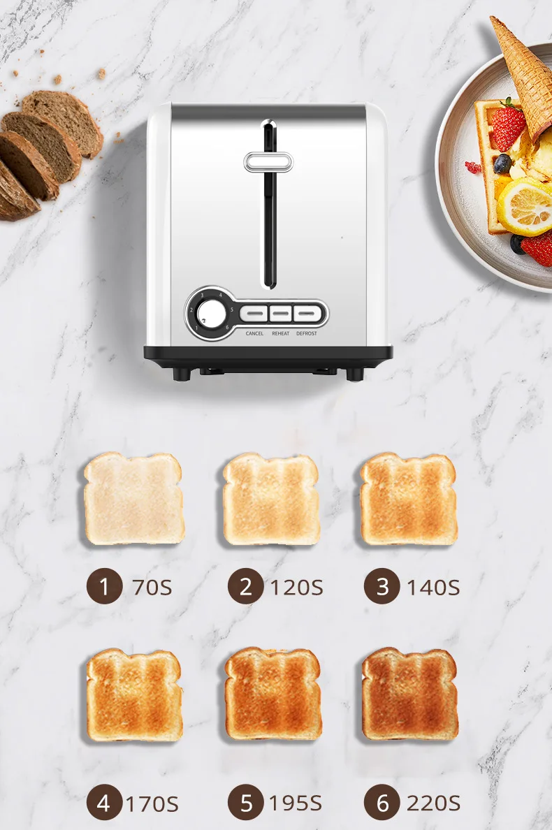 Easy operation electric grill toaster smart hamburger bun stainless steel toast 2 slice sandwich bread toaster