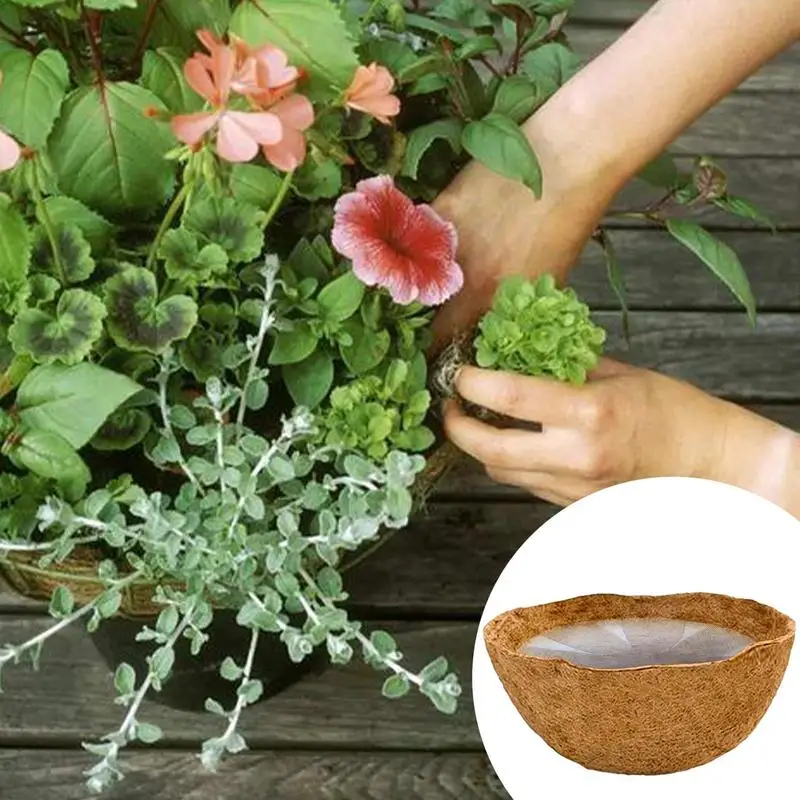 

Coconut Palm Mat Non woven Flowerpot Cushion Liner Coir Base Thick Natural and Durable hanging Pot Mat Coco Liner for Balcony