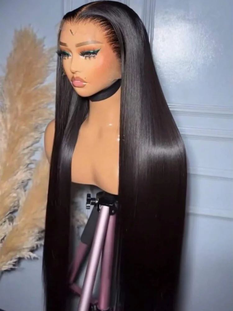 30 34 Inch 250 Density Frontal Wig For Black Women Brazilian Wigs Human Hair 13x4 Bone Straight HD Transparent Lace Front Wigs