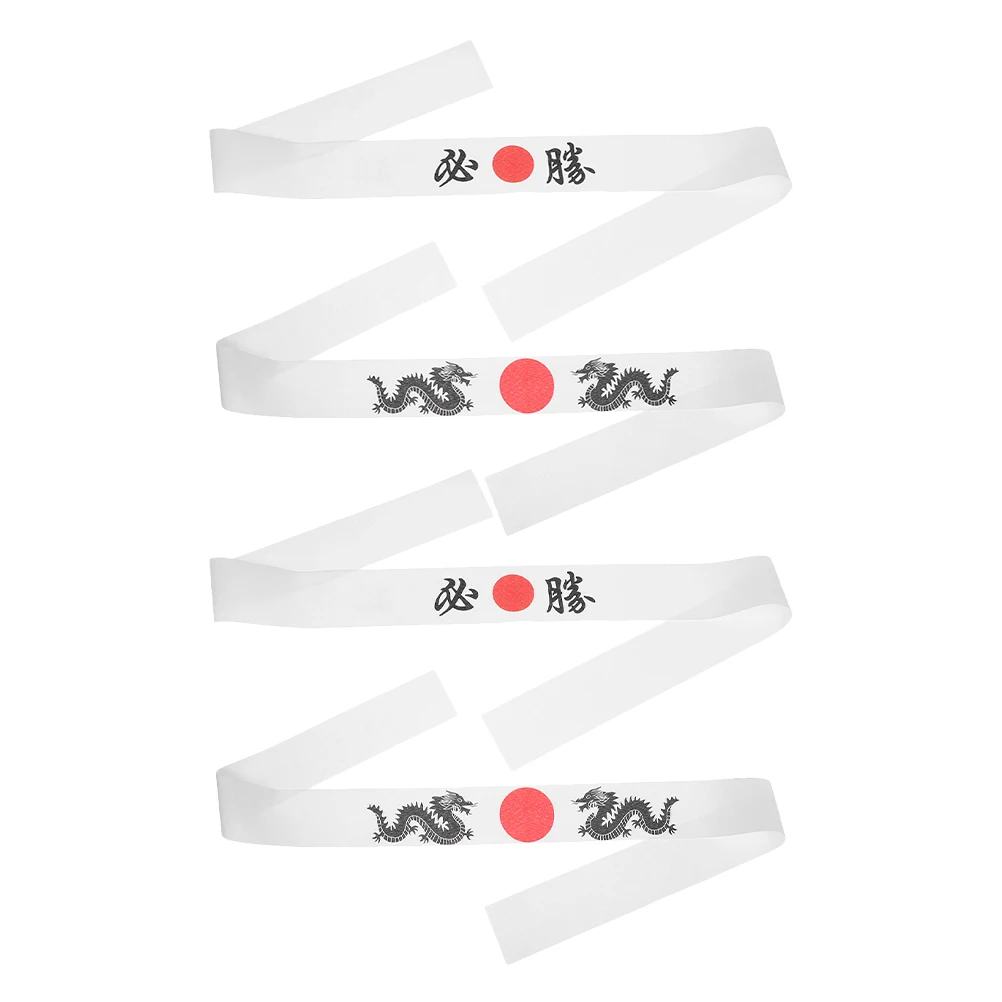 

4pcs Headband Karate Samurai Adjustable Reusable Polyester Hachimaki Chef Tool Party Gift Student Decorations