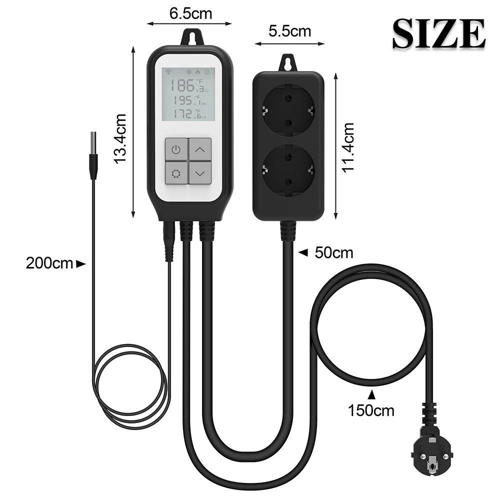 New Smart WIFI Temperature Sensor Controller Digital Thermostate Outlet Heating & Cooling Mode Relay Socket Professional Tool