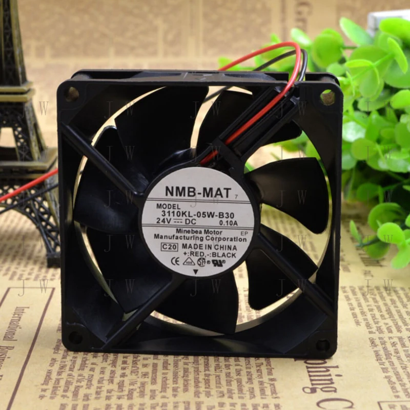 W  FOR NMB 3110KL-05W-B30 8025 24V 0.10A 8CM Chassis Cooling Industrial Fan Mute