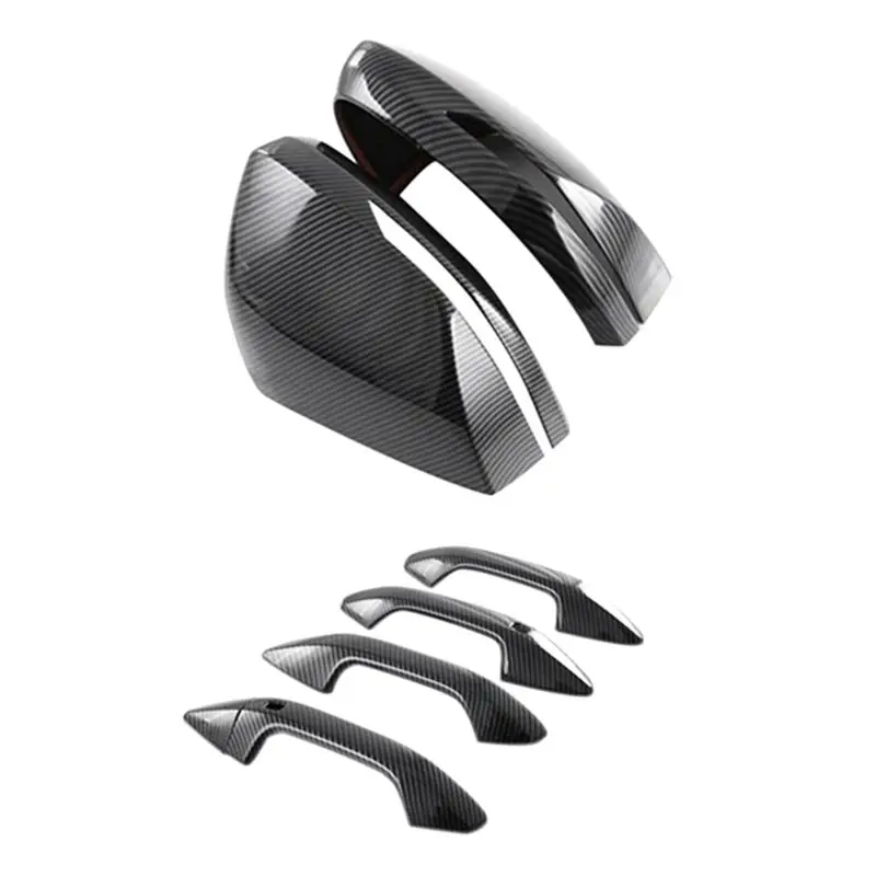 

Well Car Side Rear View Mirror & Door Handle Cover Trim Carbon Fiber Decor Sticker Accessories For Kia Sportage NQ5 2021 2022