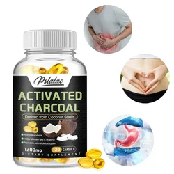 Activated Charcoal Capsules 1,200 Mg - Contains Coconut Shell for High Absorbability To Help Relieve Gas and Bloating