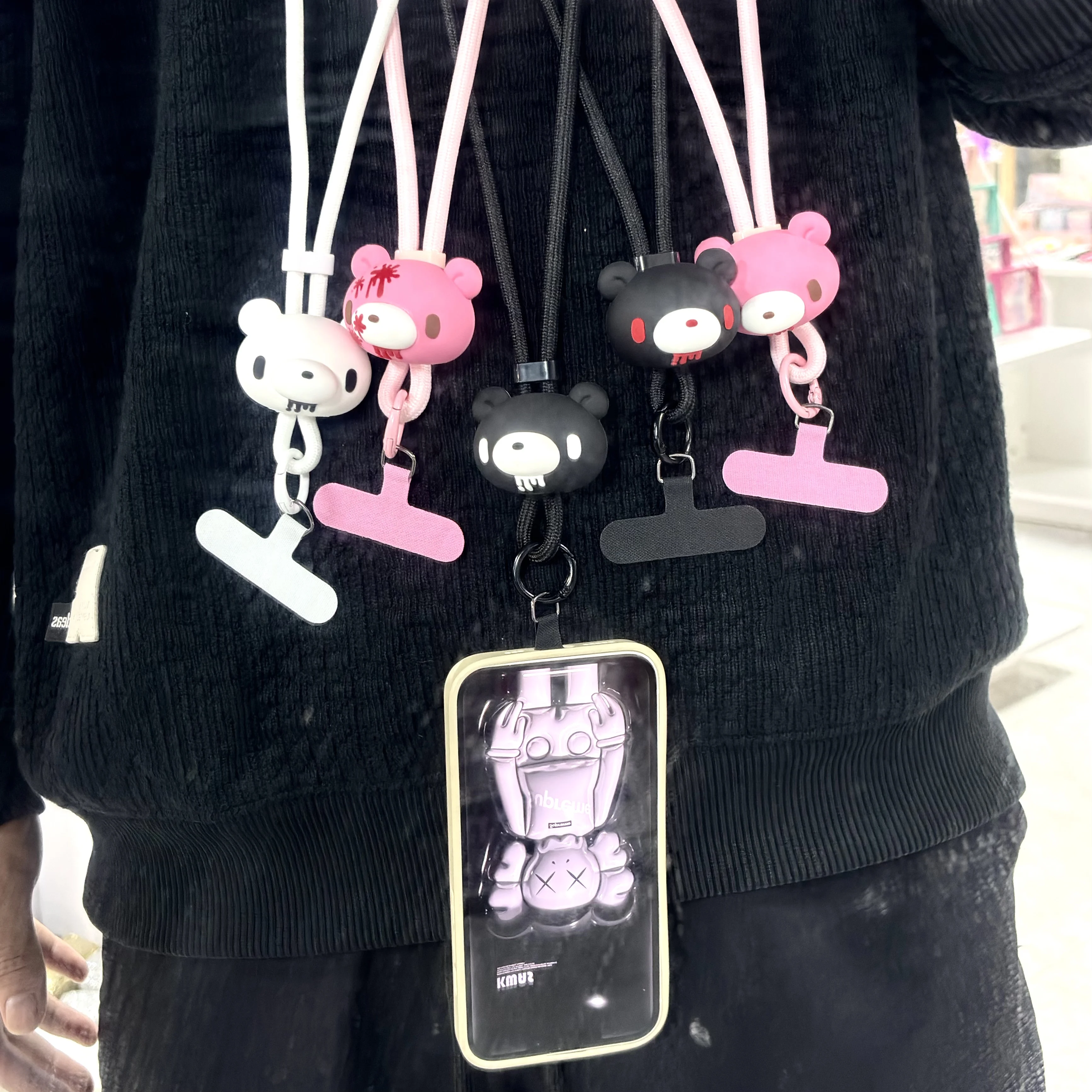 

Cute&Edgy 3D Bear Phone Lanyard,Multi-Color Cartoon Animal Neck Strap with Secure Holder,Stylish Accessory for Phone ,Idea gift