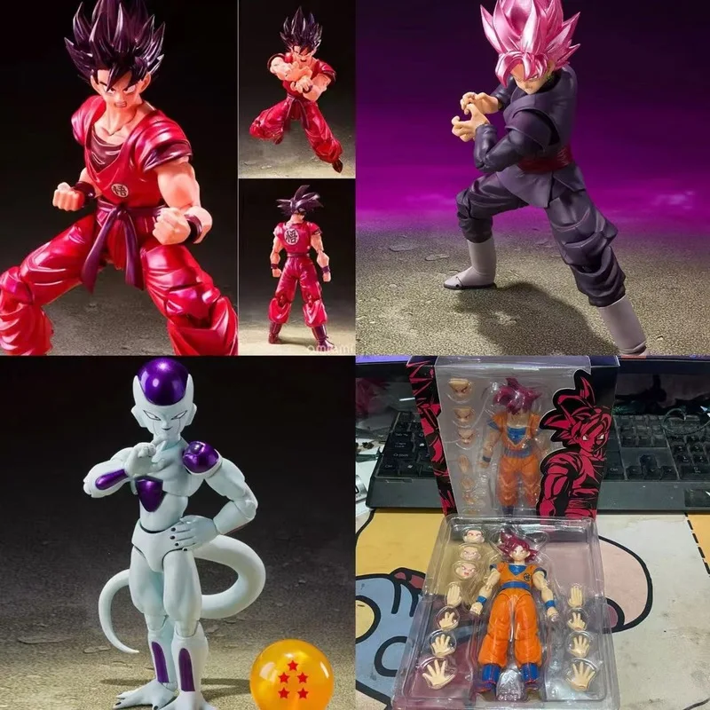 Cuatro estilos de figura articulada de anime hecha a mano del Rey del Mundo Saiyajin, Wukong Rojo Durazno y Wukong Negro, estilo Frisa