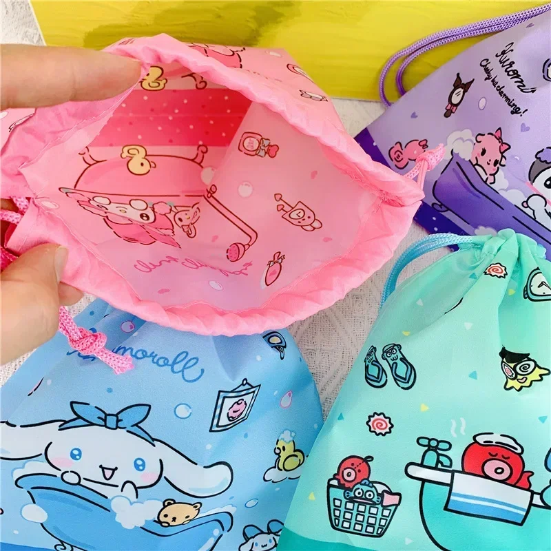 Bolsa de almacenamiento de cosméticos de Hello Kitty Kuromi, Kawaii Sanrio Ins, lindo Paquete de bolsillo de dibujos animados, Cinnamoroll, regalos para niñas