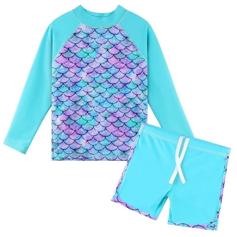 

BAOHULU 3 - 12 Years Girls Swimsuit Two Piece Set UPF 50+ UV Protective Swimwear Children Water Sport Rash Guard