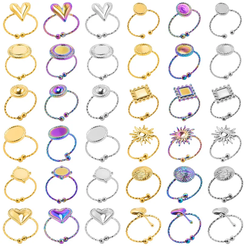 Bagues fines en acier inoxydable pour femmes, 5 pièces, accessoires de bijoux, anneaux d'articulation vierges, bijoux tendance, cadeau pour filles, ne se décolore jamais