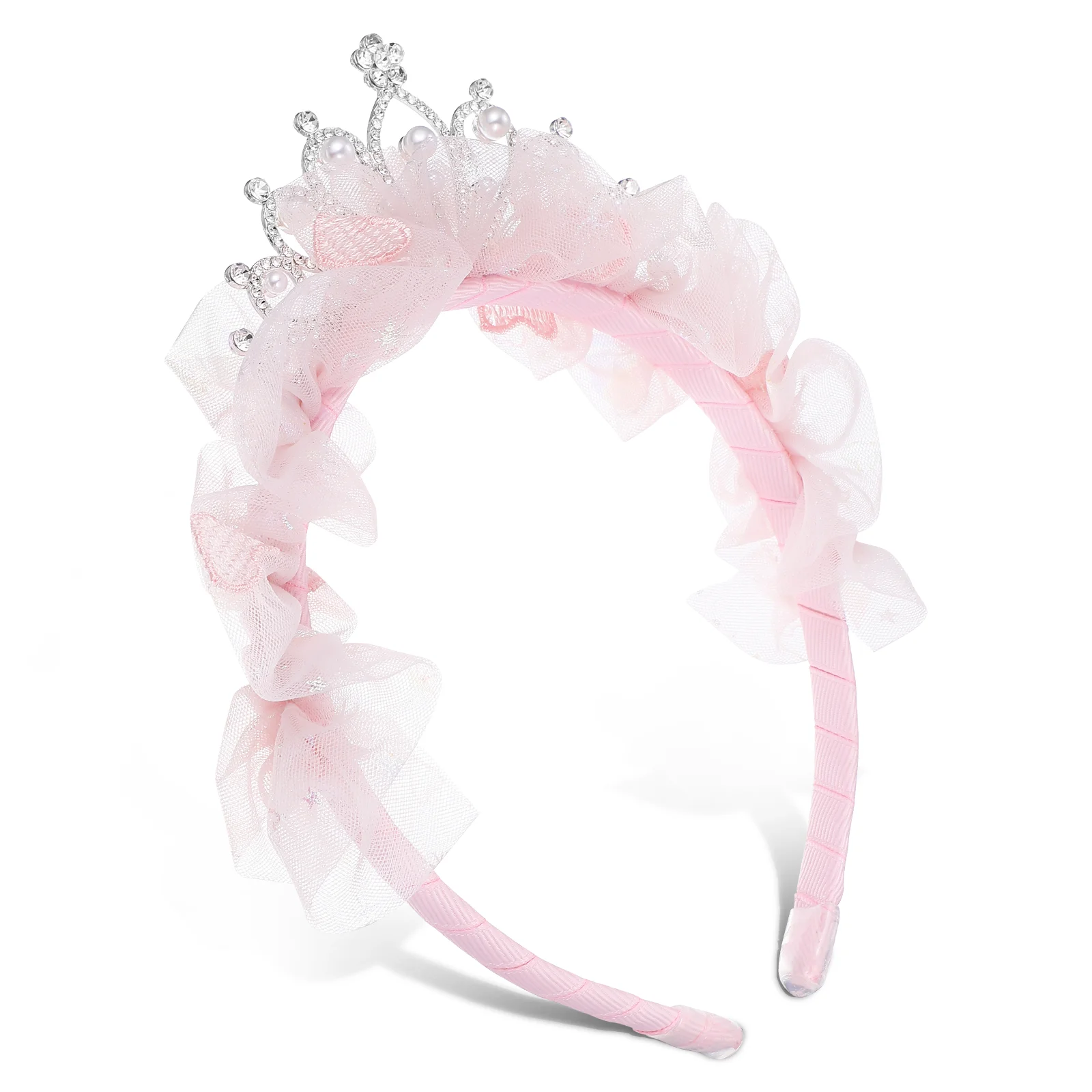 

Crown Headband Princess Crowns Girls Toddler Birthday Queen Child Pink Headdress Decorations Party Tiaras Rhinestone Lightweight