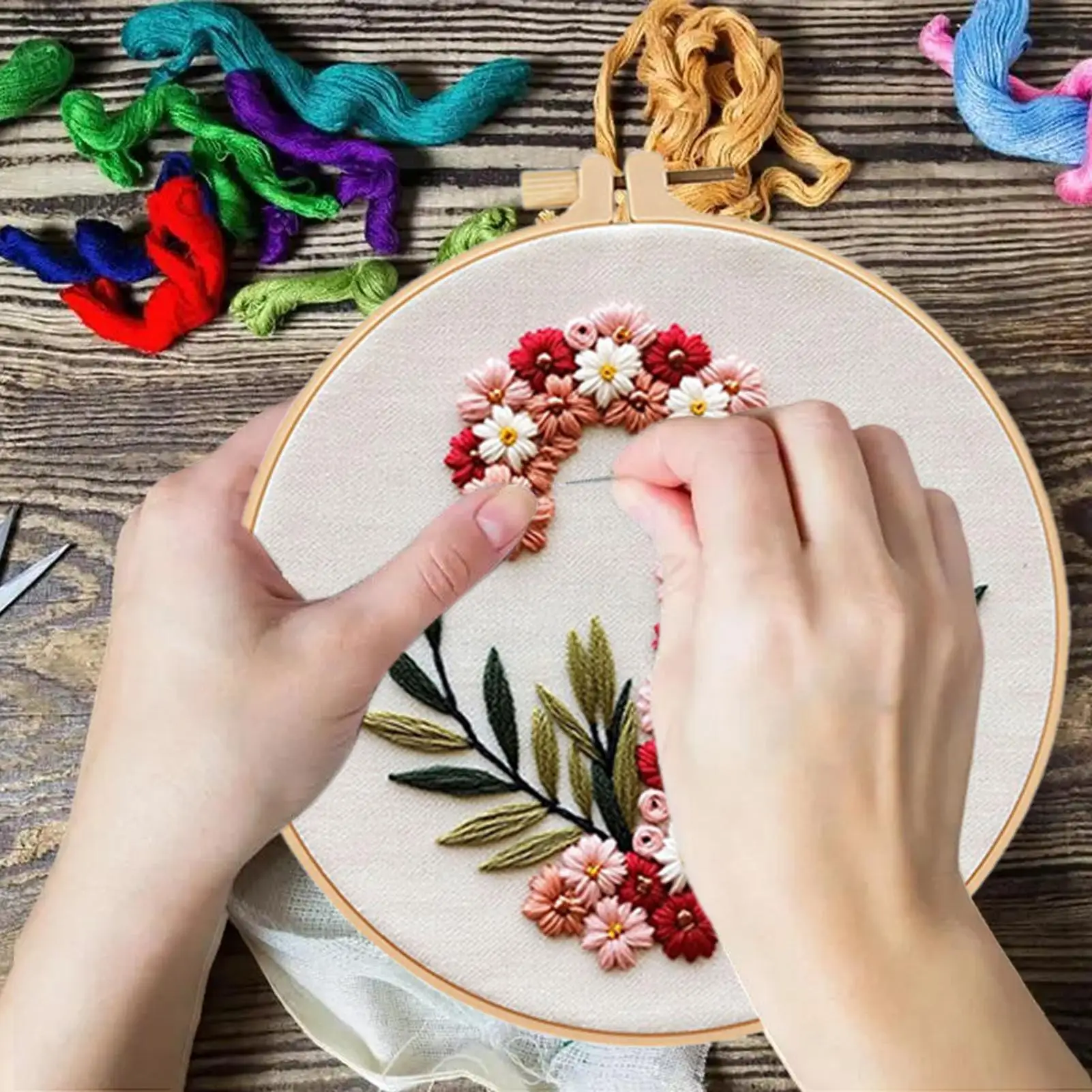 أطقم تطريز عيد الميلاد للمبتدئين مجموعة يدوية مكونة من 3 قطع مع إبر نمط هوب وخيوط خياطة متقاطعة لعيد الميلاد #2