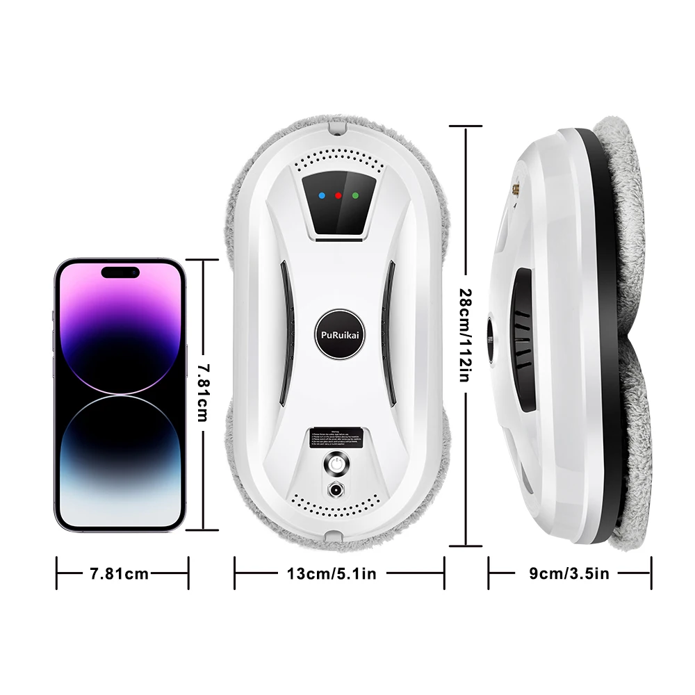 PuRuiKai Window Cleaning Robot High Suction Electric Window Cleaner Robot Anti-falling Remote Control Robot Vacuum Cleaner