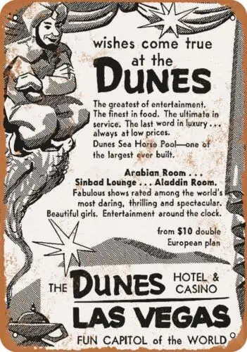 Metal Sign - 1957 Dunes Hotel & Casino Las Vegas - Vintage Look Reproduction