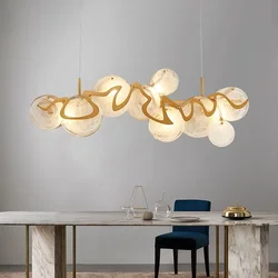 Modern Luxury Crystal Chandelier Nordic Living Room Pendant Lamp For Villa Bedroom Indoor Decor LED Dining Room Hanging Lighting