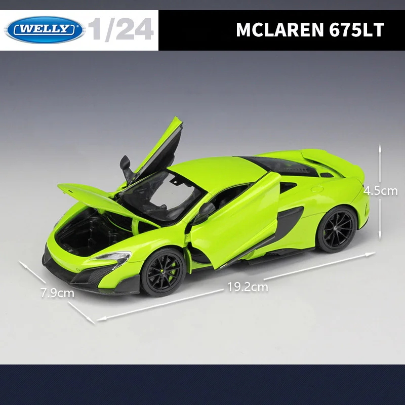 WELLY 1:24 McLaren 675LT Alloy Sports Car Model Diecast Metal Racing Car Vehicles Model High Simulation Collection Kids Toy Gift