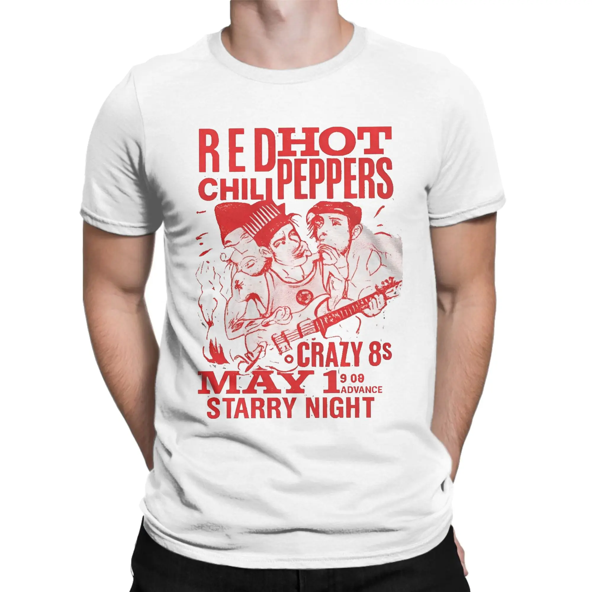 RHCP Red Hot Chili Peppers T Shirt Summer  Streetwear T Shirts Cotton Hippie Tee Shirt For Adult Casual Clothing