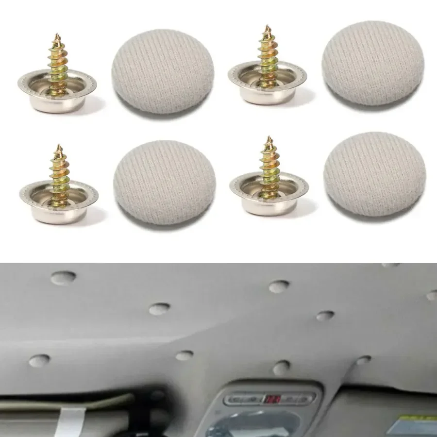 

10pcs Velvet Gray White Car Roof Buckle Screw Cap Clip Fabric Auto Buckle Rivets Retainer Repair Screw Car Interior for Benz BMW