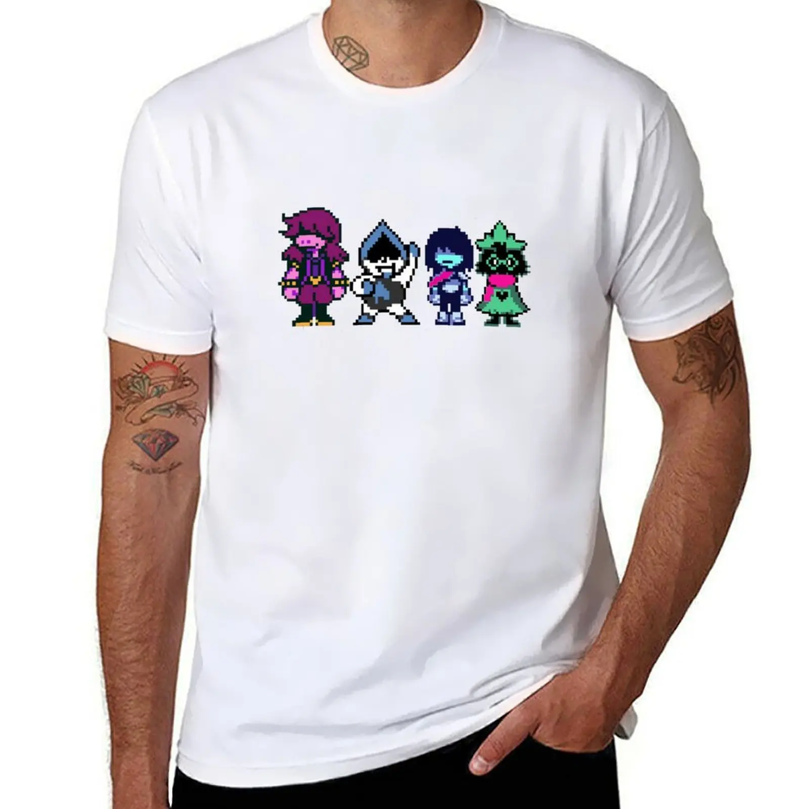 

DELTARUNE - MAIN CHARACTERS ( SUZIE, LANCER, KRISS & RASIEL ) T-Shirt anime t shirts oversize cotton t shirt man T-shirt