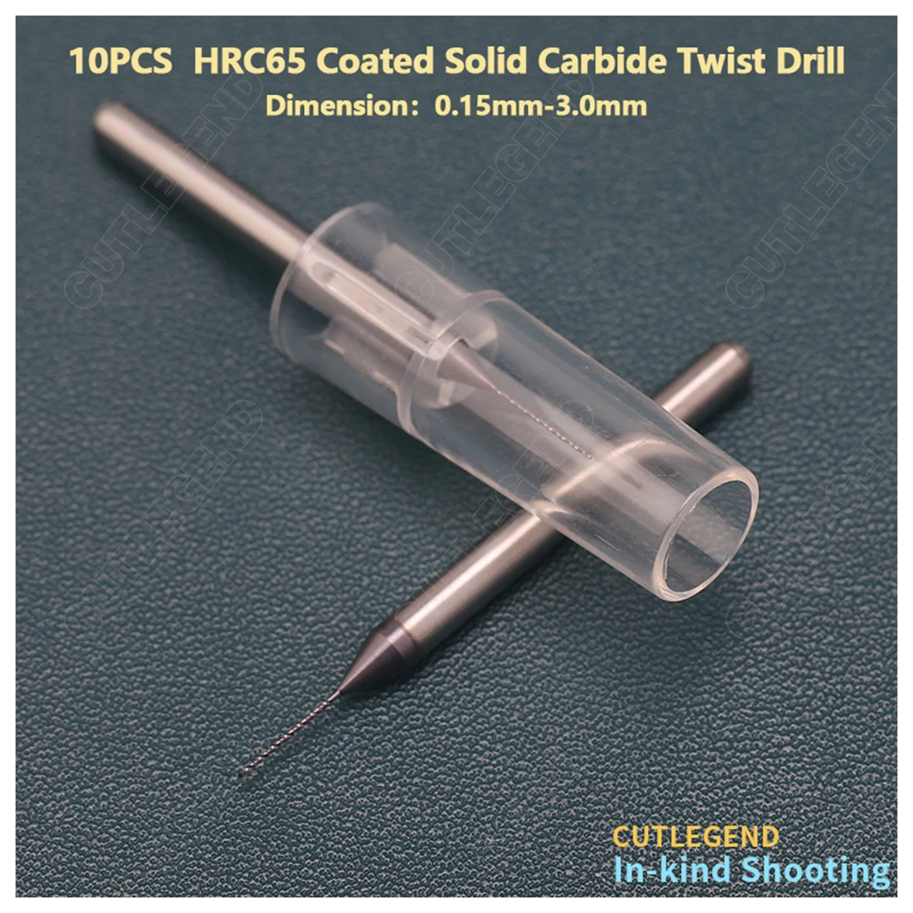 10 Stück CUTLEGEND HRC65 TiCN-beschichteter Vollhartmetall-Spiralbohrer Durchmesser. 0,3-2,99 mm Schaftdurchmesser. 3mm Vollhartmetall-Mikrobohrer – Detail 5