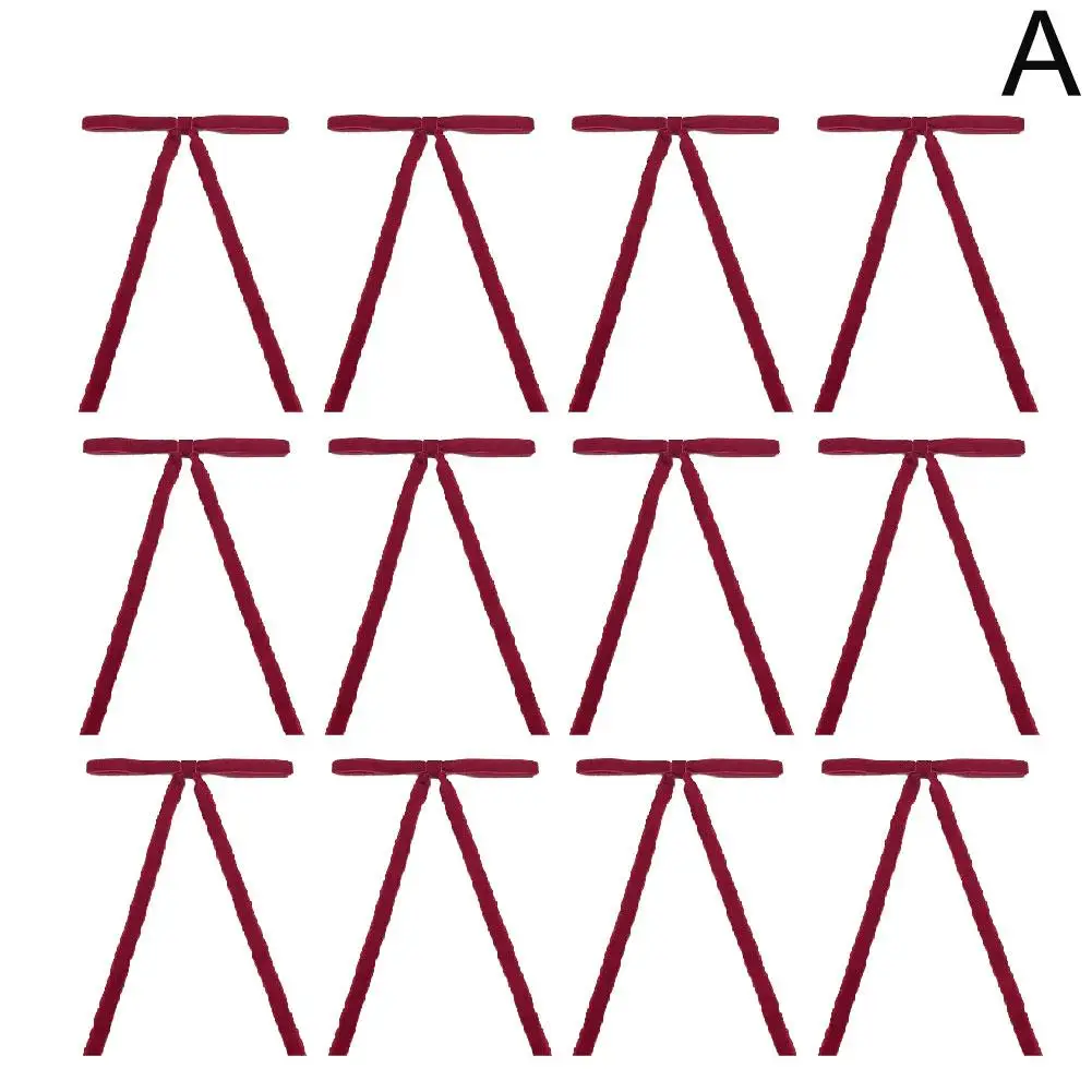 Nministériels ds en Velours Rouge pour Décoration d'Arbre de Noël, Guirxiété avec Attaches Torsadées, 12 Pièces, Y5i0