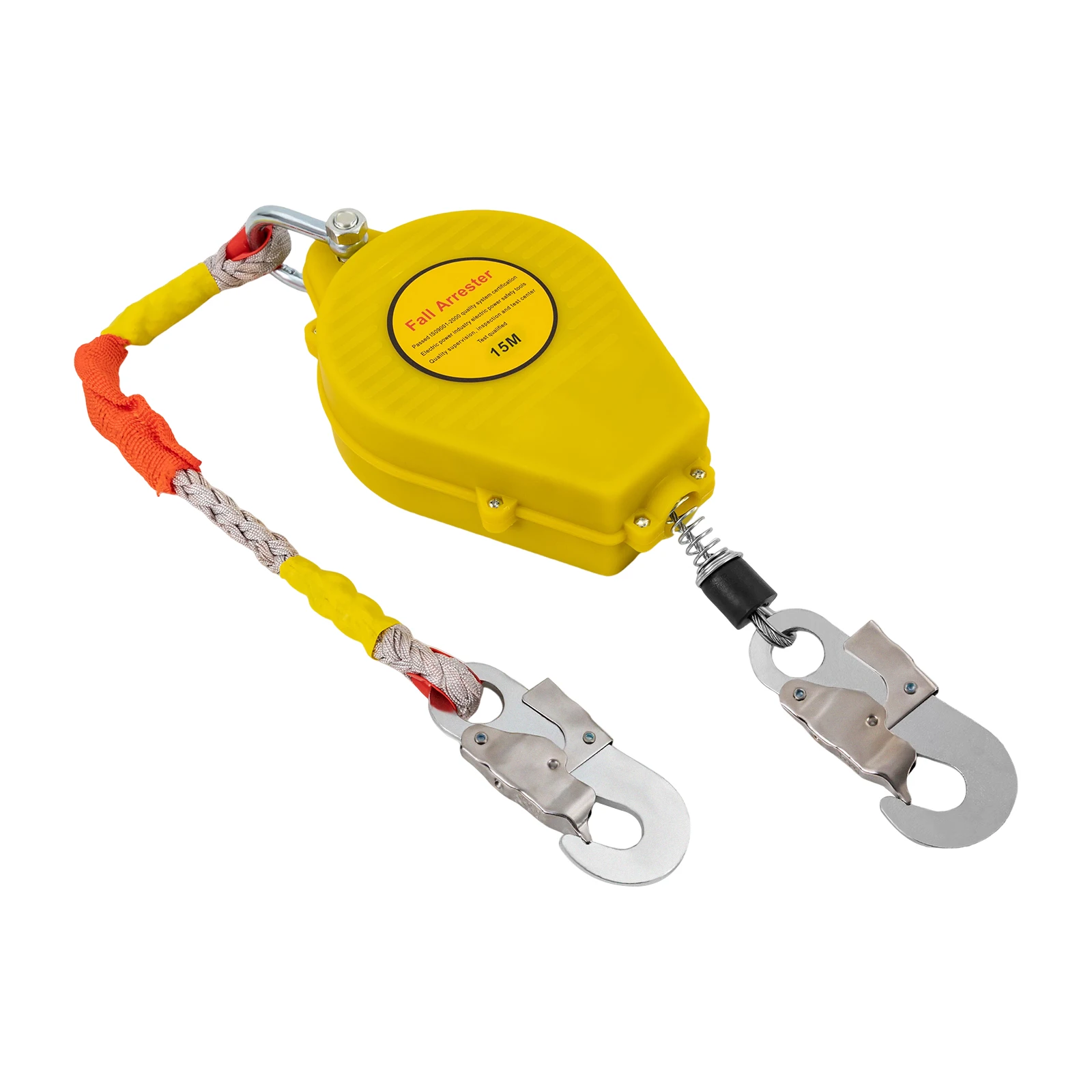 Fall Arrester Rope 49.2 Ft Self Retracting Safety Lifeline Fall Protecter Descent Device 330 Lbs