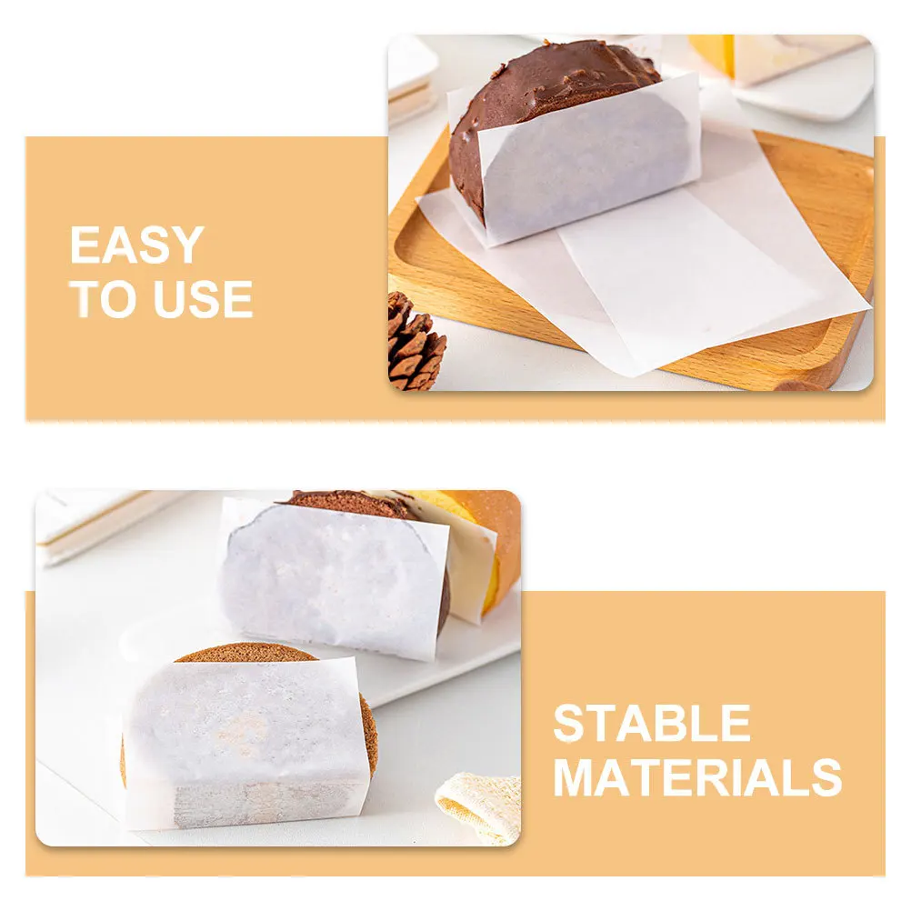 

100Pcs Cake Roll Wrapping Paper Oil-Resistant Greaseproof Sheets Non-Toxic Design Stable Support Roll Paper