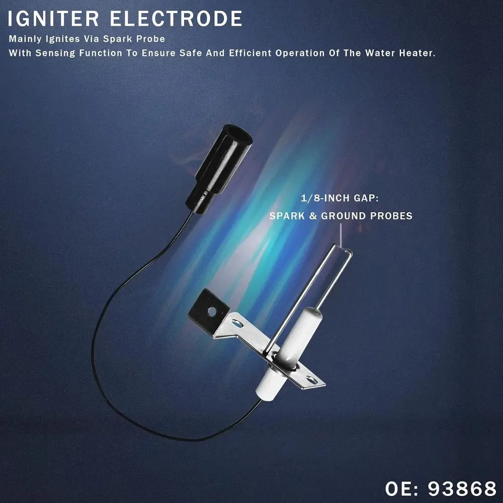 مجموعة قطع غيار سخان المياه RV لـ Atwood: 93844 غاز الملف اللولبي، 91638 صمام أنبوب الموقد، 93868 الشاعل - متوافق مع 6 #4