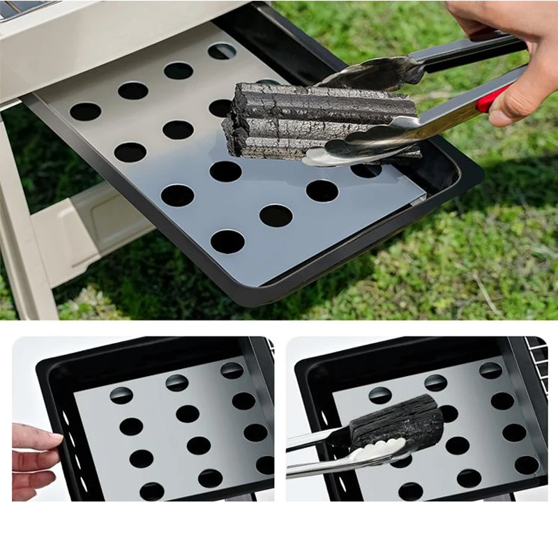 Outdoor IGT BBQ Grill Camping Stainless Steel Grill Camping Folding Portable Small Home BBQ Grill