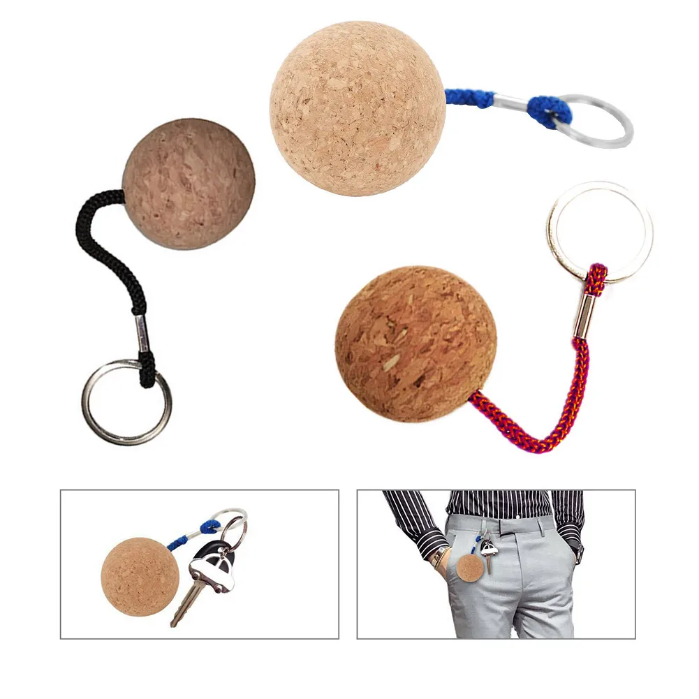 

Cork Keyring Ball Outdoor Sporting Goods Rope Sailing 2Pcs Float Floating Key Multi-functional Accessories Boat Buoyant