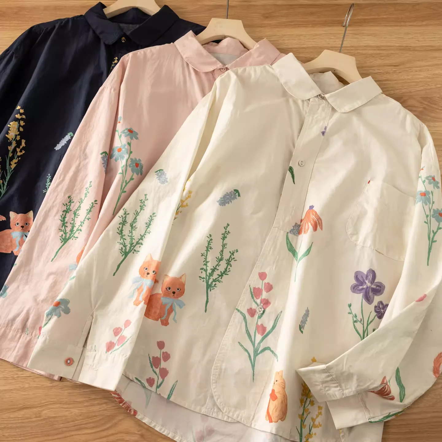 

Бюст 122 см Harajuku модные рубашки и блузки с мультяшным принтом для женщин топы с длинными рукавами праздничные рубашки