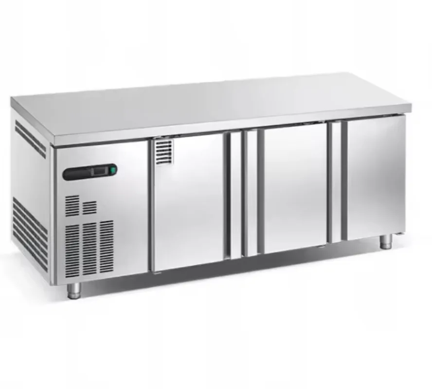 Undercounter Workbench Fridge Freezer Stainless Steel Glass Door Ventilated Cooling for Restaurant Bar Custom