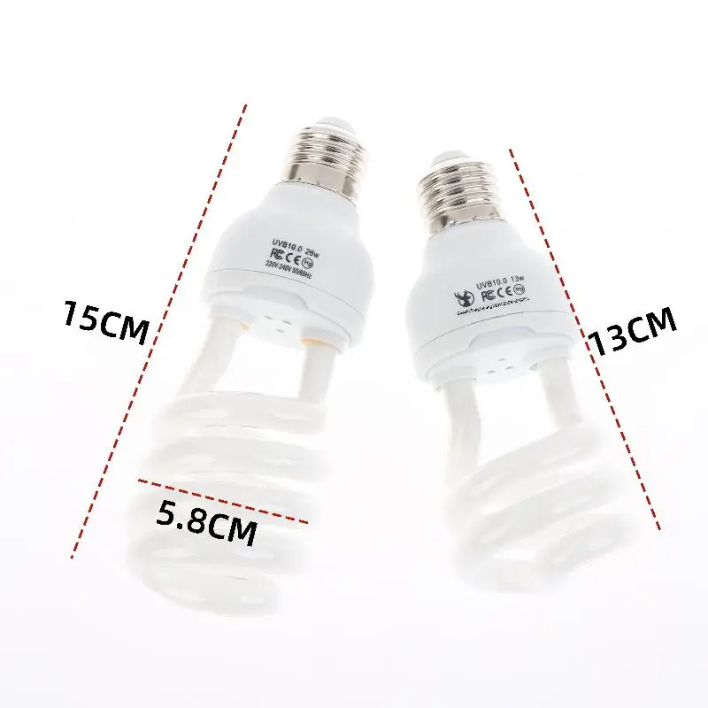 1Pcs Turtle Lizard Snake Reptiles Heating Lamps 13W/26W UV Rays Energy Saving Terrarium Basking Light 5.0 10.0 UVB Reptile Lamp - view 3